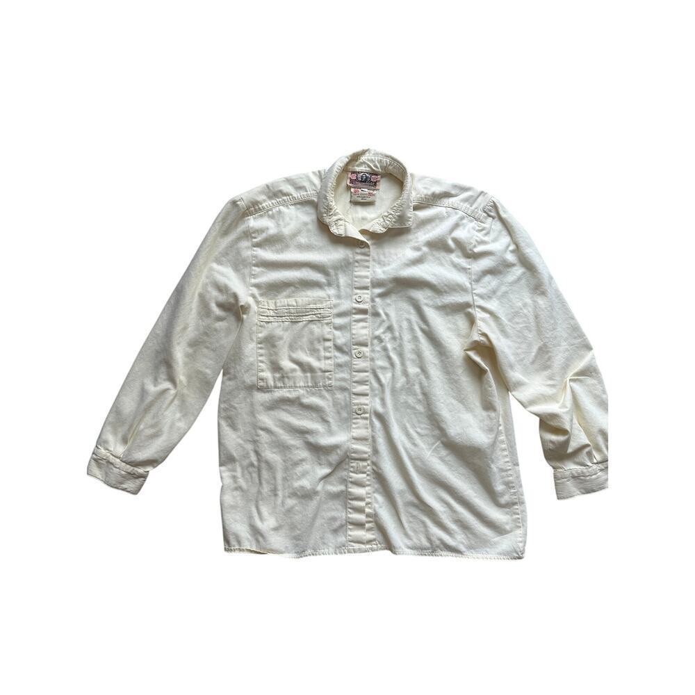 Vintage Gene Ewing BIS Shirt Men’s Medium Rich Denim Pale Yellow Long Sleeve